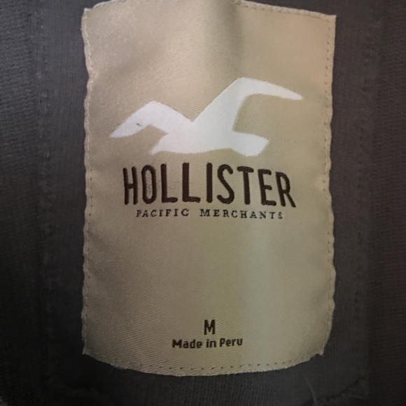 Hollister Gray Button Lightweight Sweatshirt - Picture 2 of 3